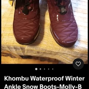 Khombu waterproof burgundy boots sz 8.  New